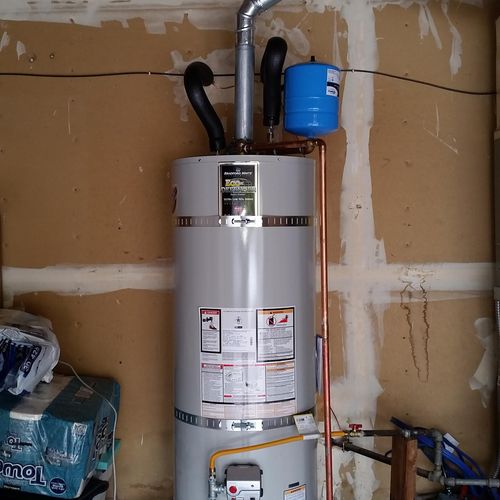 Water heater installed with expansion tank to prot