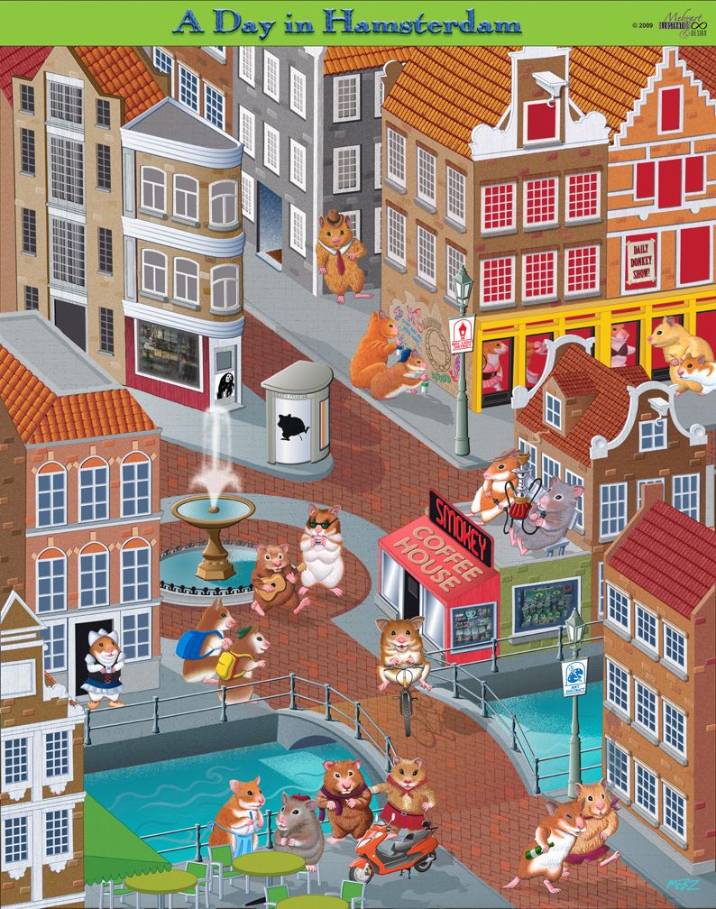 Mixed media poster combining acrylic illustration,