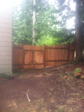 Custom wood cedar gate