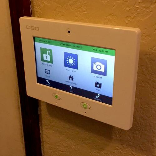 Here is our DSC Touch powered by Alarm.com!