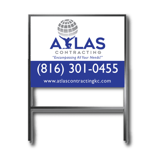 Yard sign design for Atlas Contracting