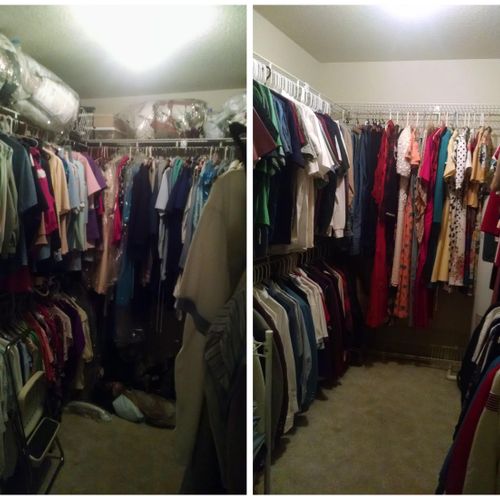 This large closet was very tightly packed. The pro