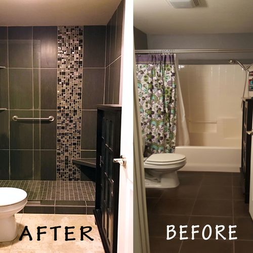 Affordable and gorgeous bathroom remodel.