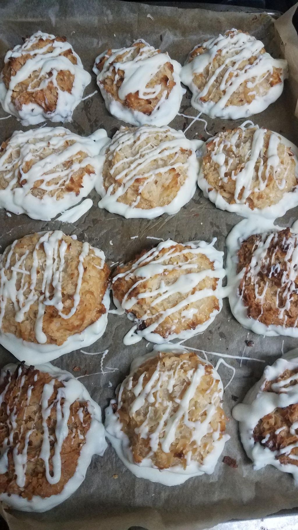 White chocolate dipped coconut macaroons