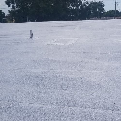 patch and repair with roof coating