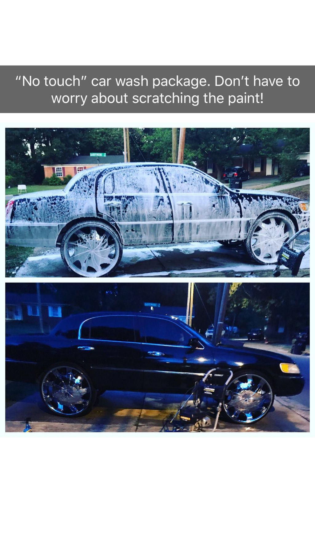 This was a “no touch” car wash packet with prevent