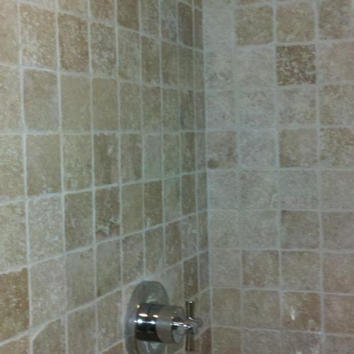 Shower tile walls and floor