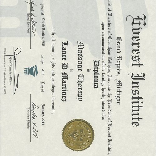 Certification for Massage Therapy