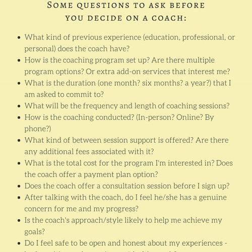 Find the right coach! 
