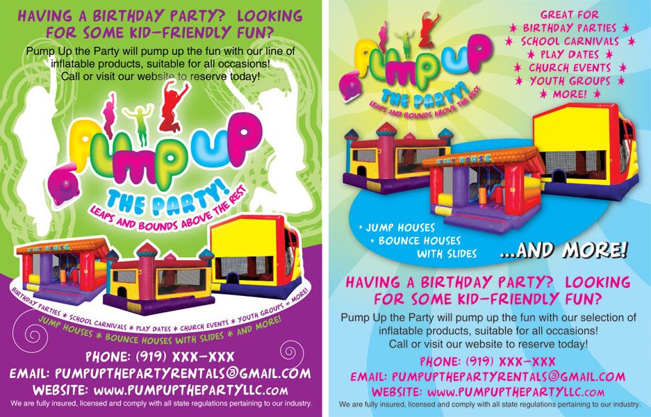 Printed flyers I designed for a new company specia