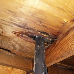 Roof leak in attic spaces