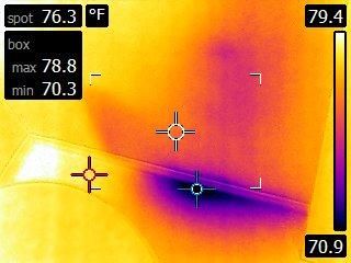 Thermal imaging leak detection.