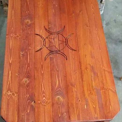 Top of coffee table after finished stain