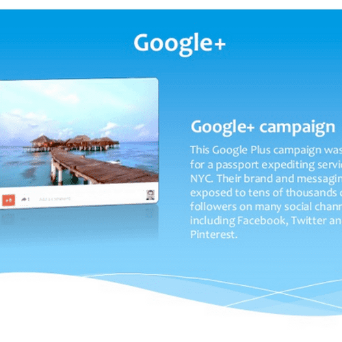 This Google Plus campaign was done for a passport 