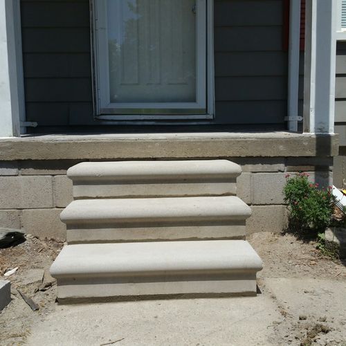 Brand New Block Porch w/ Precast Steps