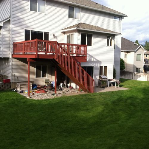 Before, Deck and Pergola by Caribou Ridge Construc