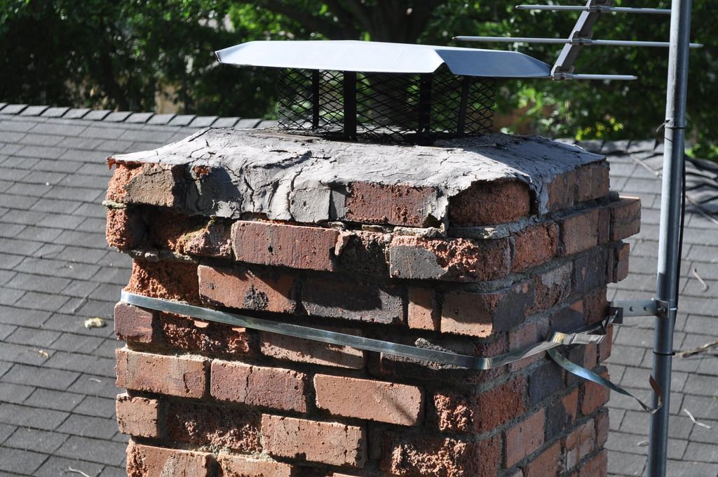 Antenna strap around chimney accelerating deterior