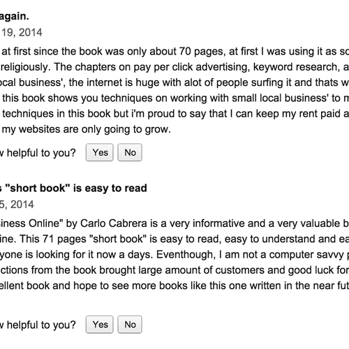 Amazon reviews of my digital marketing book.