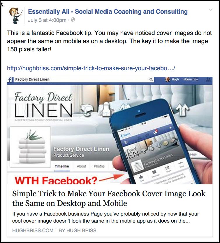 Ali will keep you up to date on all the best socia