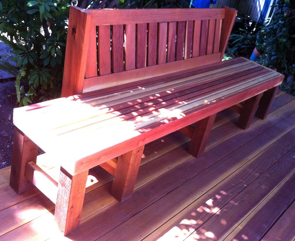 Custom Bench on Redwood Deck in Belmont Shore