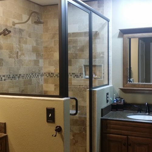 Custom Travertine Shower