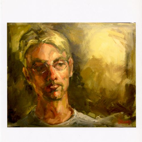 Impressionistic portrait from life (oil on canvas)