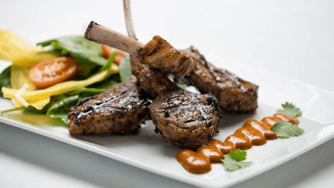 Grilled Lamb Chops with a cliantro parsley olive o