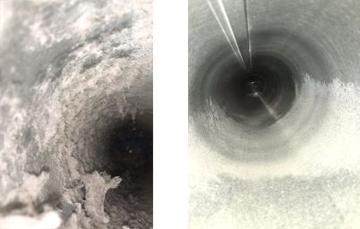 Kansas City North dryer vent before and after