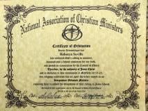 Ordination Certificate to be a Wedding Officiant