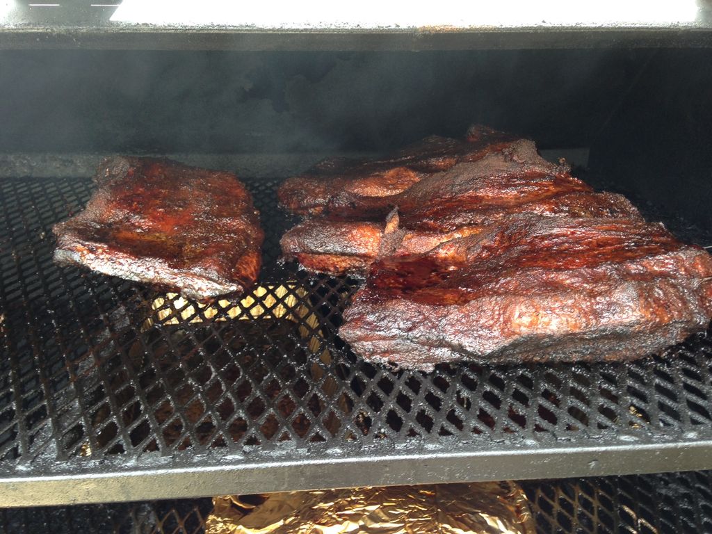 Briskets on Smoker