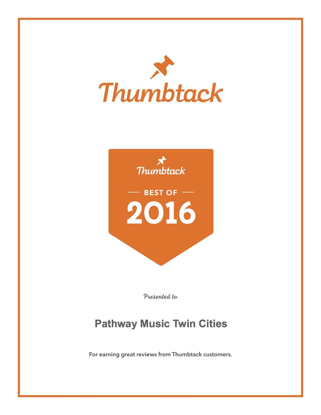 Thank You Thumbtack!