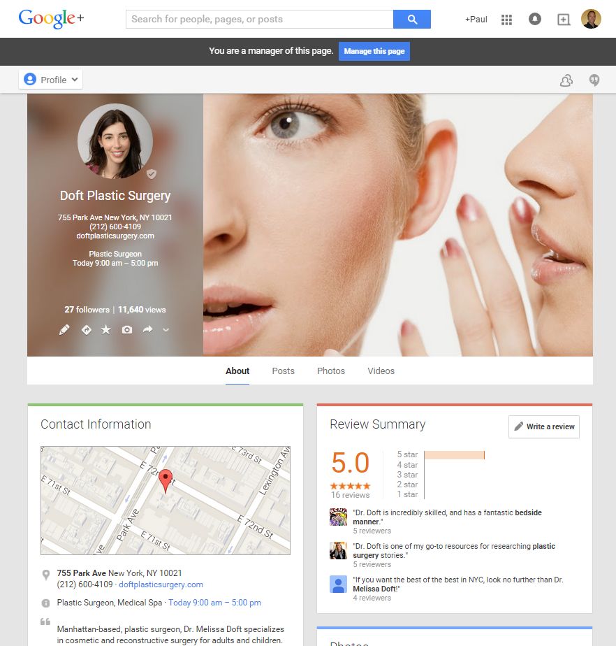 Local Search Optimization, Google+, Google Maps, S