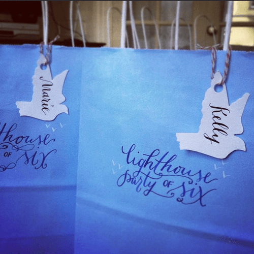 Party favor bags, nautical themed