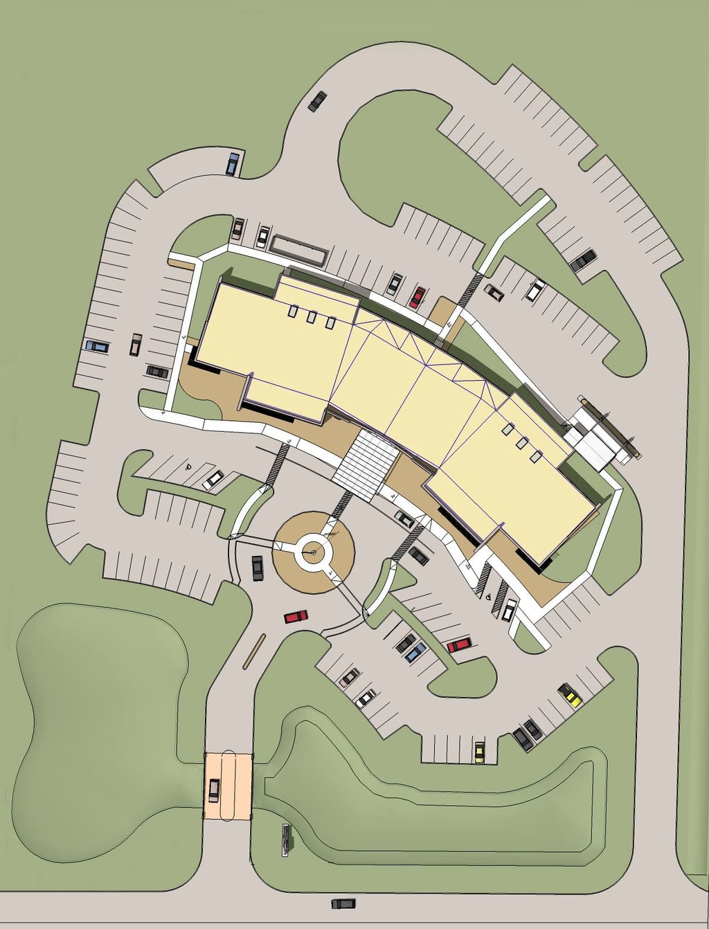 Aerial rendering commercial project in constructio