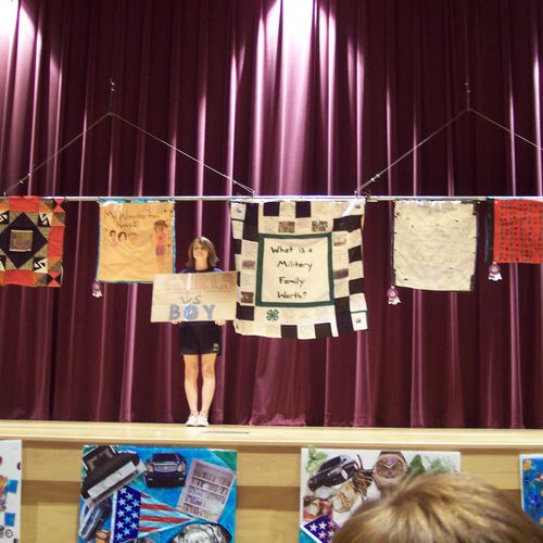"Operation Military Kids" quilt display