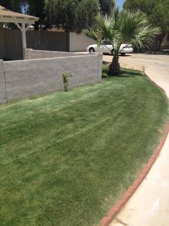 After mowing and edging.