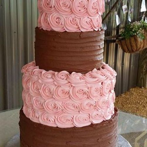 Buttercream and ganache wedding cake