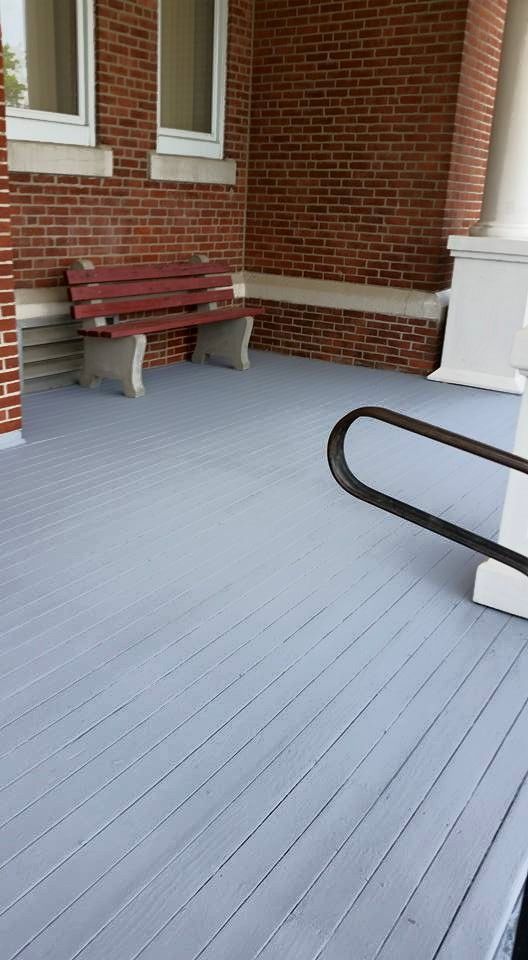 Randolph town hall front entry after paint