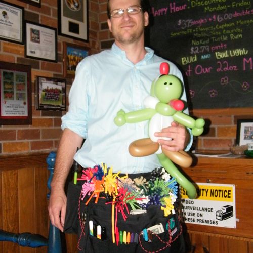Here I Am With My Balloon Apron & Yoshi