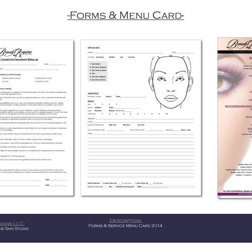 Studio Forms & Service Cards- Adobe InDesign