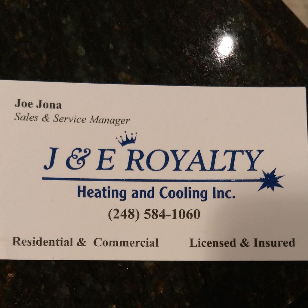 J & E ROYALTY HEATING AND AIR CONDITIONING