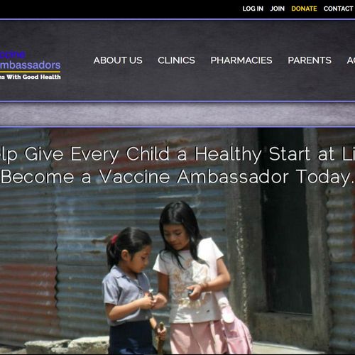 vaccine Ambassadors website prior to  redesign.