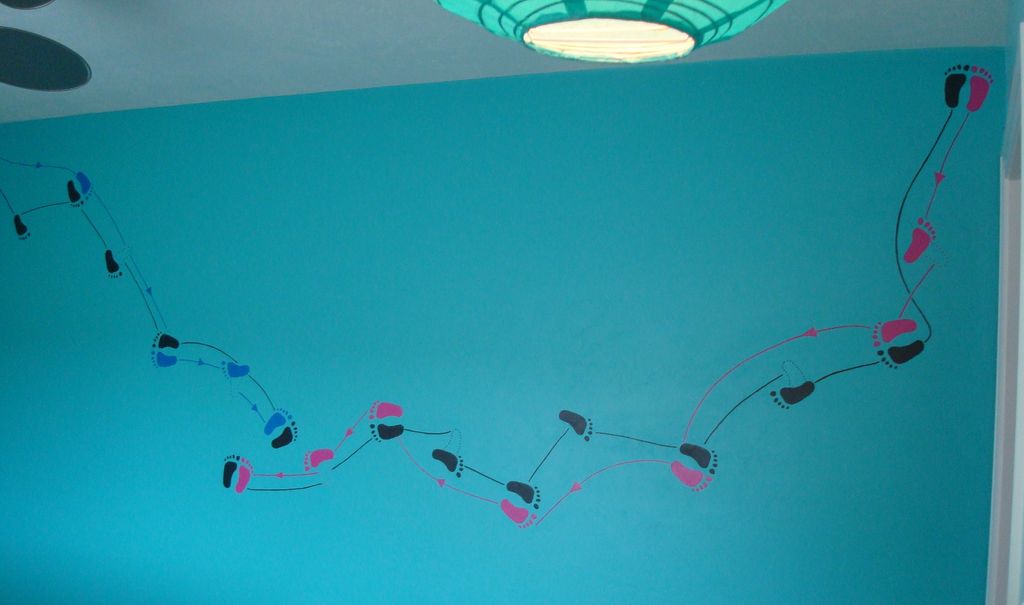 Baby "Ballroom Dancing" pattern in nursery.