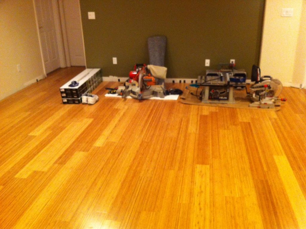 Bamboo flooring installed