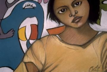 "Grafitti Girl"
18" x 24" Pastel Glaze