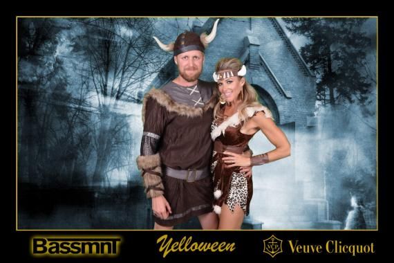 Halloween theme photo booth at night club