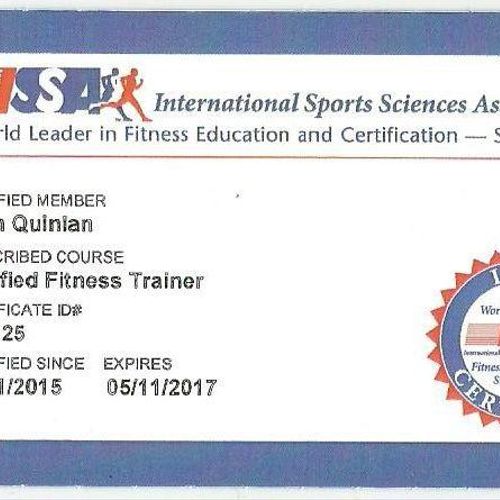 John Joseph Quinlan 2015 Official ISSA Certified P