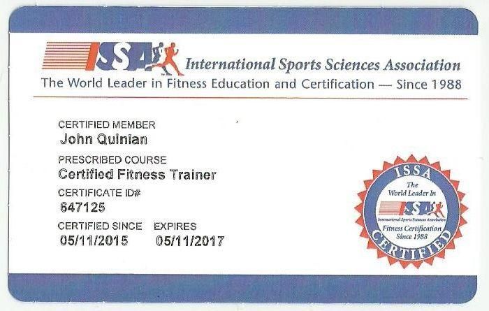 John Joseph Quinlan 2015 Official ISSA Certified P