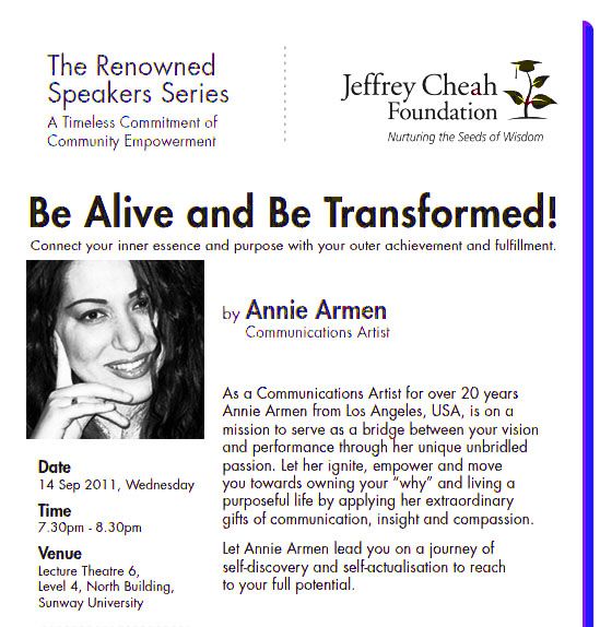 Annie Armen keynotes in Malaysia as part of Distin