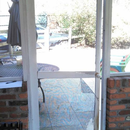 Screen door before repair